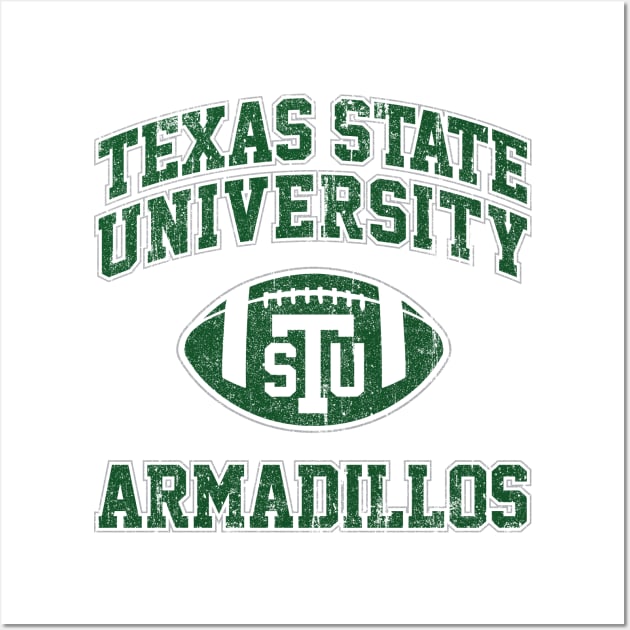 Texas State Armadillos - Necessary Roughness (Variant) Wall Art by huckblade
